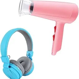 Drumstone Combo C238-1800W Salon Compact Hot & Cold Hair Dryer for Women and Men & Stylish Bluetooth Headphones with Built-In Microphone – I Unisex Gift (Includes 15-Year Warranty) image 1
