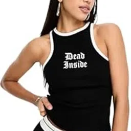 be savage Dead Inside Tank top for Women Ribbed Tops for Women Crop Tops for Women-picture-33