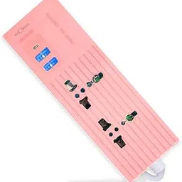 Pick Ur Needs Extension Cord/Board/Switch/Power Strip 10A with Universal 2 Socket & 3 USB Port Extension Boards for Multiple Use Pink-image-19
