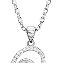 giva 925 Silver Zircon Double Heart Pendant with Link Chain | Gifts for Girlfriend, Gifts for Women and Girls |With Certificate of Authenticity and 925 Stamp | 6 Month Warranty* image 1