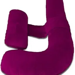 Mom's Moon Pregnancy Pillow, Maternity Body Pillow for Sleeping with Body Pillow Cover, 55-inch H Shaped Pregnancy Pillow for Pregnant Women, Wine Velvet image 1