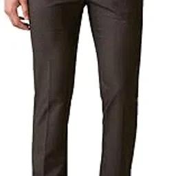 raymond Men Slim Fit Checks Pattern Polyester Blend Flat Front Formal Trouser-picture-20