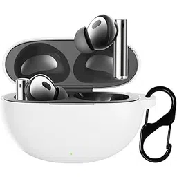 KACA Protective Shockproof Silicone Cover Case with Buckle Compatible with Realme Buds Air 5 (White)-picture-13