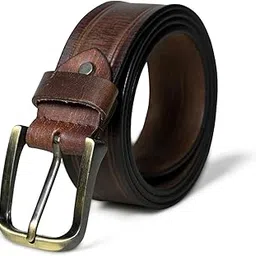 mahetri Ranger Brown Leather Belt (Upto 44") With Dark Brown Border | Handcrafted Genuine Leather Belt For Men | Stylish Dark Brown Border-picture-14
