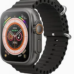 T900 Ultra Smart Watch, Black Digital Display with Chronograph, Silicone Band, Wireless Charging Compatible(Orange)-image-56