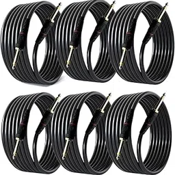 IMAGINEA 3 Meter BX Guitar Cable, Mono to Mono Audio Cable, Noise-Free Signal, Braided Shield, for Electric Guitar, Bass, Amp, Keyboard, Studio Use Guitar Bass Instrument Studio Cable (pack of 6)-image-45