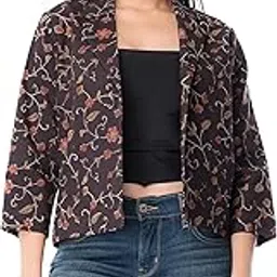 panchakanya Handmade Traditional Cotton Hand Block Pattern Short Coat Half Sleeve Stylish Casual Formal Wear For Women's Girls & Ladies-picture-47
