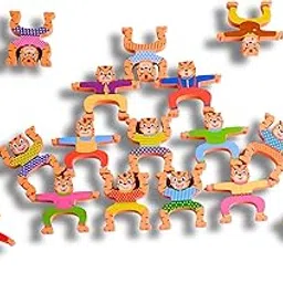 Cartoon Tiger Balancing Wooden Blocks-picture-51