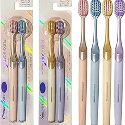 FunBlast Tooth Brush Set - Tooth Brush Combo Pack of 4 Pcs; Tooth brush for Kids & Adults, Super Soft Bristles for Sensitive Teeth, Manual Toothbrush for Kids & Adults (Multicolors)-picture-11