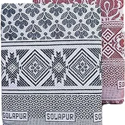 Nilam Collection Solapur chaddar Single Bed Cotton Blanket Full Size Green and Brown Colour Combo Pack -Set of 2 Chadars-picture-12