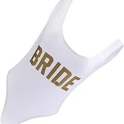club bollywood VELURA Bride Gold Letters Print Women Bodysuit Swimsuit Beachwear Monokini M|1 Piece Floral Stem Wrap Tape|Swimwear| Womens Clothing-picture-10