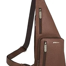 Leather Sling Crossbody Bag for Men, Stylish Chest Shoulder Bag for Men Women,1 Cable Vent, Adjustable Strap for Commuting Travel Outdoor Activities Cycling-image-9