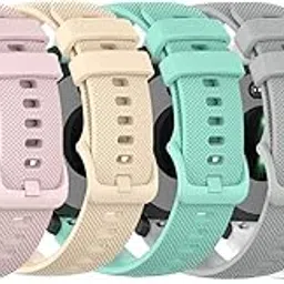 RuenTech Bands Compatible with Garmin Vivoactive 4S / Vivomove 3S Band Silicone Quick Release Straps 18MM Wristband (Pink/Beige/Teal/Orange/Sangria)-picture-10