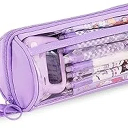 hav creation Large Capacity Pencil Case Pouch – Aesthetic Big Zipper Pen Case,Office & School Stationery Bag, Travel Makeup Pouch, Students, Women & Men (Transparent Pouch) image 1