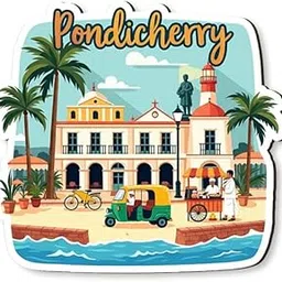 Pondicherry Fridge Magnet | 4mm Laminated MDF, Laminated Print Fridge Magnet for Home-picture-32