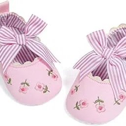 neska moda 6 To 12 Months Newborn Baby Girls Belly Shoe Floral Anti-Slip Sandal Booties-BT4535-picture-54