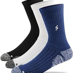 supersox 3 Pairs Unisex Original Hiking Calf Socks - Moisture Wicking Breathable Cushion Cotton - Winter Performance & Stylish Comfort, Multicolor Pack of 3-picture-11