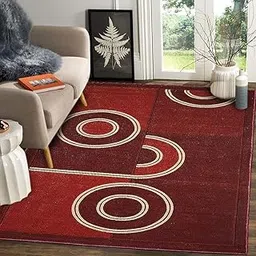 Status Contract Rugs for Living Room|3D Printed Carpet for Living Room Decor|Anti Skid Backing Home Essentials|Aesthetic Vintage Decor Carpet for Bedroom | Orange/Maroon/White | 3X5 (Fit)-picture-31
