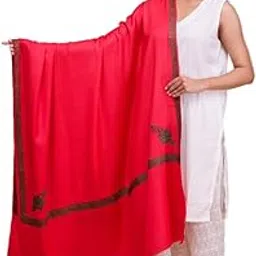 Women's Pink Aari Embroidered Wool Shawl_5521_Pink-image-79