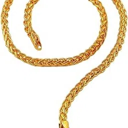 lallantika [15 1 gram gold plated jewellery necklace neck chain artificial fashion stylish imitation long chain for men and women Traditional long copper gold plated mala for luxurious look-picture-16