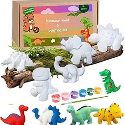 Happy Hand Creations Kids Art&Craft Painting Kit| DIY Plaster of Paris Dinosaur Mold Set with Paints&Brush| Creative Indoor Activity Kit for Boys&Girls| Fun Learning Toy| Ideal Birthday&Return Gift (3 piece)-picture-26