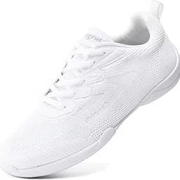 kkdom Adult & Youth White Cheerleading Shoes Lightweight Athletic Dance Training Competition Tennis Sneakers Cheer Shoes-picture-13