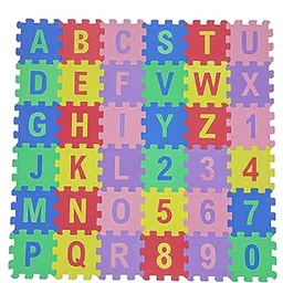 MUREN® Mini Alphabet & Number Floor Foam (23 X 23 INCH) Mat for 2+ Years Kids Education & Learning-36 Pieces-picture-30