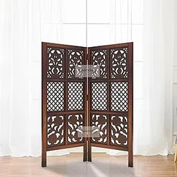 Folding and Wooden Room Partition Screens for Privacy Wooden Room Partition for Bedroom, Office, and Home Space 4ft (2 Panels)-picture-19