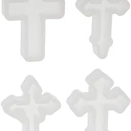 MERISHOPP 4 Pieces Cross Shape Silicone Pendant DIY Molds for Resin Jewelry Making-picture-26