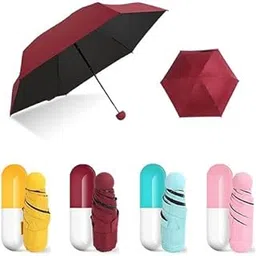 yaathvi Mini Compact Capsule umbrella windproof 4 folding UV for travel and car-picture-21