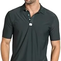 campus sutra Men's Nylon Regular Fit Polo T-Shirt for Casual Wear | Polo Neck | Short Regular Sleeves | Half-Button Closure | T-Shirt Crafted with Comfort Fit for Everyday Wear-picture-25