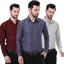 xjarvis Austin Men's Cotton Blend Shirt |Slim Fit Formal Shirt with Pocket |Plain | Long Sleeve Spread Collar | Casual Wear Regular Fit Shirt-picture-50