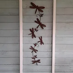 MERISHOPP Iron Dragonfly Wall Art Artwork Ornament for Indoor Outdoor Living Room Home 30X18 Cm|Home & Garden|Home Dacor|Figurines-picture-31