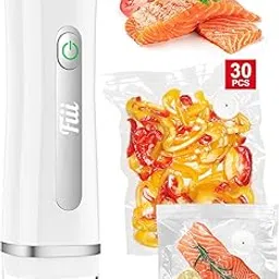 FIII Vacuum Sealer with 30 Reusable Bags for Food, Powerful Handheld Vacuum Sealer Machine with Visible Water Tank, One Touch Kitchen Storage and Preservation, Pure White-picture-32