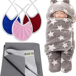 First Kick New Born Baby Gift Set Combo Pack For Baby Boys And Baby Girls Pack Of 5 Pcs, Grey-image-4