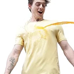 turms Men's Anti Stain Casual T-Shirt Round Neck Half Sleeves | Anti Odor Water Repellent | Stretchable Cotton Rich Solid | Available in Plus Sizes-picture-17