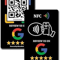Google Review PVC Card, Google Review Tap Tag, Google Review Sign, Boost Customer Reviews, Tap NFC & Scan QR Code, for iPhone & Android, One-time Purchase for Lifetime Use (Black-1 Card)-image-24