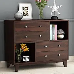 SURYAVANSHAM HANDICRAFT Solid Sheesham Wood Chest of Drawers for Living Room | Wooden Storage Cabinet with 5 Drawers & Open Shelves | Sideboard for Bedroom, Hall & Office | Walnut Finish-image-40