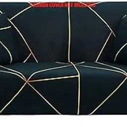 House of Quirk Universal Single Seater Sofa Cover Big Elasticity Cover for Couch Flexible Stretch Sofa Slipcover (Green Gold Prism, 90-145cm),92% Polyester 8% Spandex-picture-10