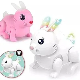 EUPHORIA Battery Operated RABIT Jumping and Walking Rabbit/Bunny, Sweet Sounds and Blinks Colored Lights, Move Tail and Ears Like Real Rabbits, Best Toy for Kids-picture-57