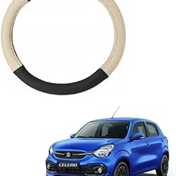 Car Steering Wheel Cover Black/Beige Colour Suitable for Maruti Suzuki Celerio Type-3-picture-18