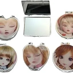 3D Blink Eyes Dolls Portable Double Side Folding Cute Mirror, Foldable Handbag Compact (4)-image-98