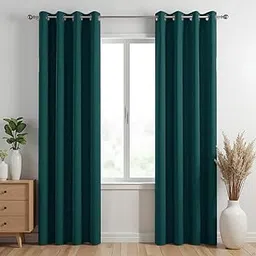 HOMEMONDE 100% Heavy Blackout Opaque Curtains 7 Feet Long Set of 2 - Room Darkening Light Blocking Door Curtain, Room Privacy and Thermal Insulation Drapes with Eyelets - (84L X 46W Inch, Rama Green)-image-7