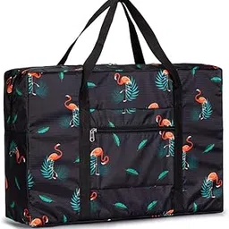 paxlamb Carry-on Foldable Flight Bag, Lightweight Duffel Luggage Organizer Storage, Black Flamingo, Sporting-picture-13