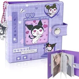 HASTHIP® Kuromi Pocket Photo Album Hold Up 40 Photos of 3'' Binder Album Double Side Clear PVC Photo Pocket Kawaii Cartoon Instant Square Films Pocket Album Kpop Star Binder Photocard-image-99