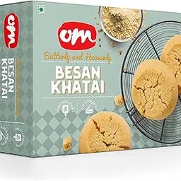 Om Sweets and Snacks Besan Khatai | No added colours or preservatives | Fresh Products | Ready to eat | Finest snack | Tea time snacks | 300G each | Pack of 2-picture-10