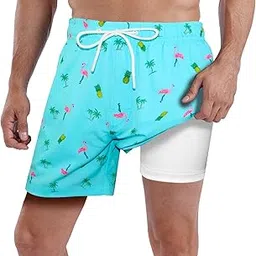 milankerr 5.5 inch 7 inch Mens Swim Trunks with Compression Liner,Mens Bathing Suit Quick Dry Stretch Swimming Trunks for Men-picture-52