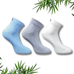 ecosync Sports Socks for Men & Women | Bamboo Cotton Ankle Length Gym Socks | Breathable, Sweat Absorbent & Odor Resistant | Comfortable Socks | Sky Blue, Navy Blue, Light Peach | Pack of 3-picture-13