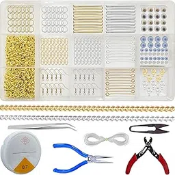 RelicMani Jewelry Making Kit | Gold & Silver Metal Findings for DIY Crafts | Beading Supplies for Necklaces, Bracelets & Earrings | Includes Storage Box (Findings + Tools)-image-71