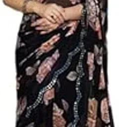AARAAH Women's Georgette Floral Printed Saree with Unstitched Blouse Piece-picture-37